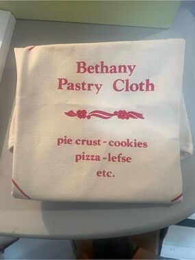 Cream Pastry Cloth with Pink Print, NEW